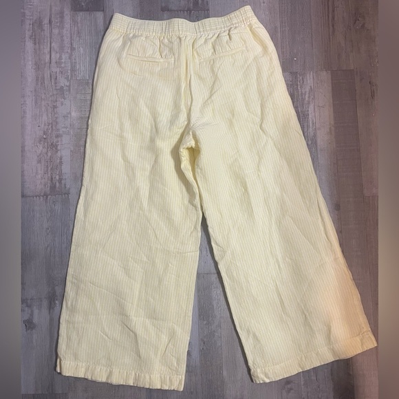 Loft. Size small wide leg linen yellow striped pants - Picture 13 of 15